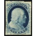 9, Mint OG 1¢ VF - With WT Crowe Certificate - ...