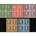 462-66, Mint F-VF H/NH 1-5¢ Blocks of Four SCV ...