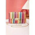 Multicolour Bohemian Woven Gold Chain Shoulder Bag
