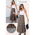 Brown Leopard Floral Reversible Ruffle Hem Maxi...