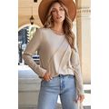 Parchment Asymmetric Seam Detail Solid Color Lo...