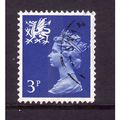 GREAT BRITAIN WALES 1974 SG W15 3p ULTRA MARINE...