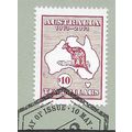 AUS 2013 $10 'KANGAROO AND MAP' ON BACKING PAPE...