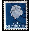 Netherlands 1953 Queen Juliana 25c Used Stamp.