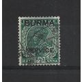 Burma.O2 1/2a Green.Fine Used.Jul25d