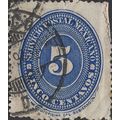 MEXICO, Number in Oval, blue 1890, 5c, #2