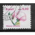BRAZIL 1989 FLOWERS 5CZ HIBISCUS TRILINEATUS SG...