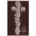 Crucifix Made From Flowers Real Photo Old Easte...