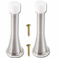 2x WALL MOUNTED SPRING DOOR STOPS 75mm Chrome I...