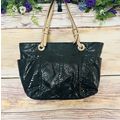 Michael Kors Black Patent Leather Python Emboss...