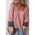 Dusty Pink Floral Patchwork Textured Knit Draws...
