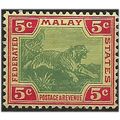 Federated Malay States 1900 SG18 5c Green & Car...
