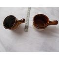 POTS / BROWN CERAMIC X 2 DECORATVE ONLY # # (03...