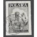 POLAND 1946 CASTLE 5z. USED ZAMEK BEDZIN OLIVE ...
