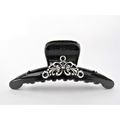 Black and silver metal design hair claw clip fo...