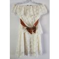 LoveJ Strapless Sleeveless Lace Poly Spandex Mi...