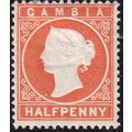 Gambia Sg10b 1/2d Orange very lightly m/mint (g...