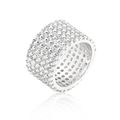 Rhodium Plated Finishd Wide Pave Cubic Zirconia...
