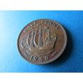 1958 QUEEN ELIZABETH II HALFPENNY - COIN - 3 FR...