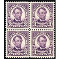 555, Mint NH 3¢ FVF Block of Four Fresh Stamps ...