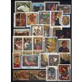 Art Stamp Collection Used Paintings Stained Gla...