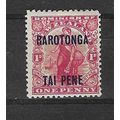 COOK ISLANDS 1919 GV RAROTONGA TAI PENE OVERPRI...