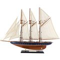 NAUTIMALL 25" Wooden Sailboat Model Sailing Yac...