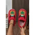 Fiery Red Christmas Reindeer Pattern Thick Sole...