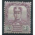Johore 1904 SG63 3c Dull Purple & Olive Black M...
