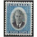 Grenada 1951 SG179 7c Black & Light Blue Mounte...