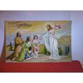 EASTER GREETINGS CARD. used vintage postcard no...
