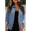 Wild Wind Washed Oversize Pocketed Denim Jacket