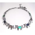 Bracelet #051 cat charms 8.25 inch chunky ladie...