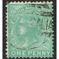 South Australia 1876 1d Green Perf 13 SG175a FU