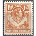 Northern Rhodesia 1941 SG30 1 1/2d Yellow-Brown...