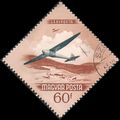 HUNGARY, AIR, Gliders, brown 1954, 60 Filler
