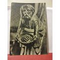 15th C. wood carving, MAN WITH FRUIT, SHERBORNE...