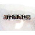 Small dark metal and rhinestone hair clip clamp...