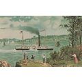 Robert Fultons Claremont Ship New York USA Advertising Postcard
