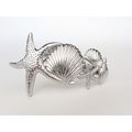 Silver starfish metal filigree hair pin clip ba...