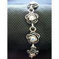 Vintage signed PD Bracelet Rose Flower Chain Li...