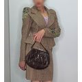 Jazz Age Art Deco 1930s Leather Bag, Lucite Cla...