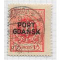 PORT GDANSK POLISH POST DANZIG 1925 15Gr USED Mi 6