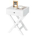 X-Shape 1 Drawer Nightstand End/Side Table Stor...