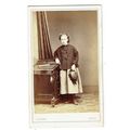 Victorian cdv photo girl standing holding hat L...