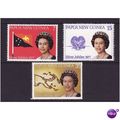 PAPUA NEW GUINEA 1977 SILVER JUBILEE SET 3 VALS...
