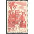 Morocco 1947 - 10f carmine rose - city view - used