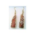 Agate Drop Gold Wire Wrap Gemstone Dangle Earri...