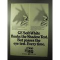1970 General Electric Soft-White Bulbs Ad - Shadow Test