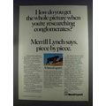 1980 Merrill Lynch Ad - Researching Conglomerates?